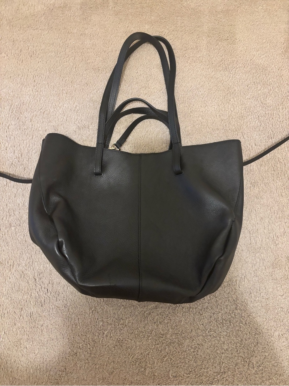 Black Leather Tote Bag Made in Italy - Picture 4 of 16